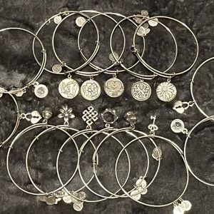 (15) Silver Alex and Ani Bangle Bracelets
